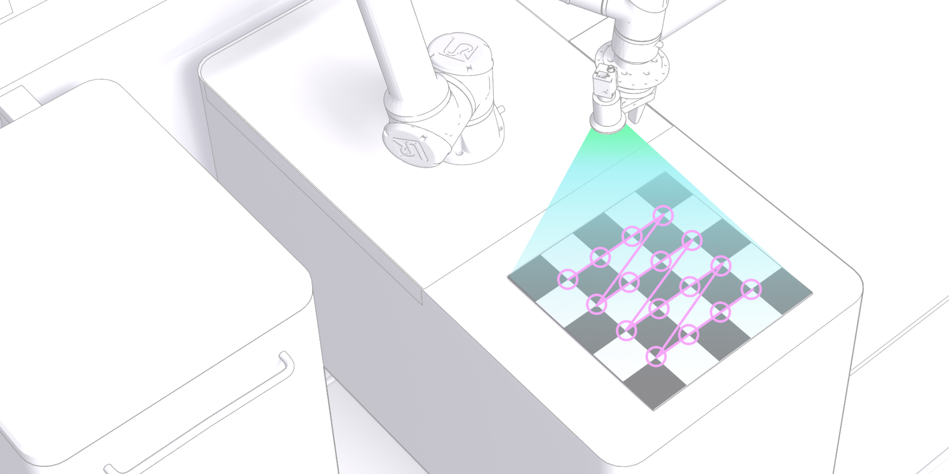 Intrinsic Core blog hero showing industrial robot workcell branding