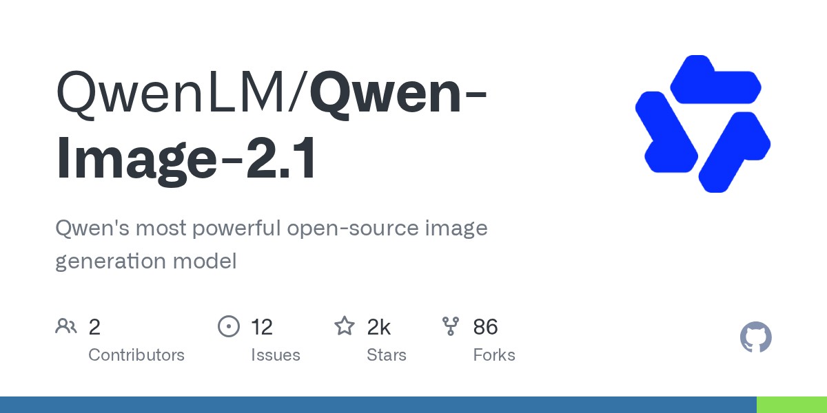 GitHub social preview for the QwenLM/Qwen-Image-2.1 repository