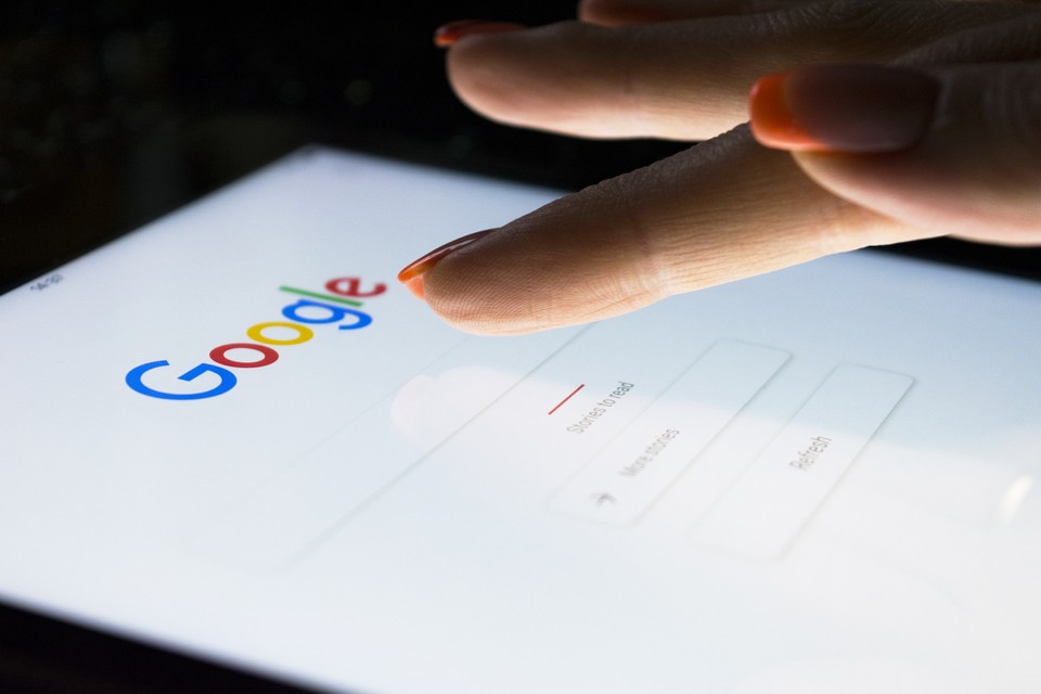 Google search open on a tablet, the image accompanying the CMA announcement on search choice proposals