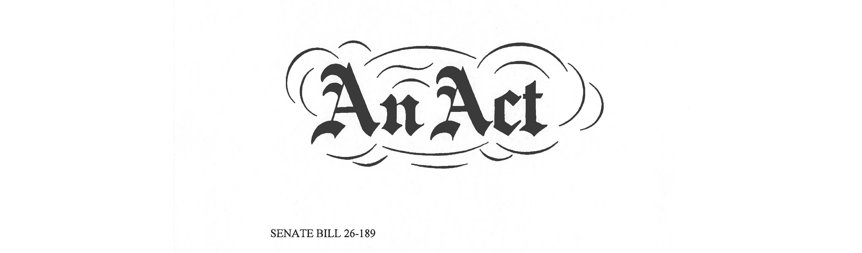 First page of Colorado Senate Bill 26-189 as signed into law