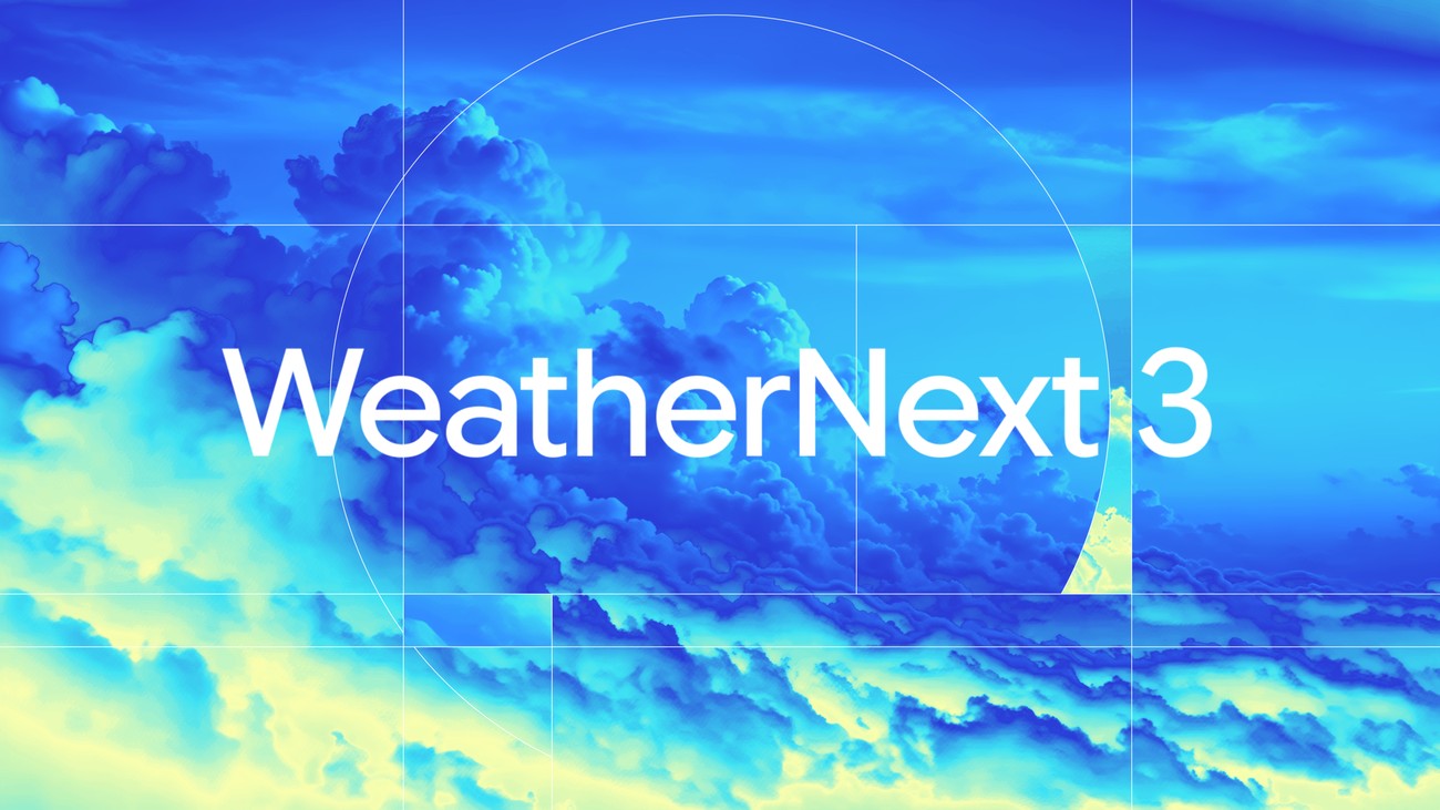 Google title image for the WeatherNext 3 announcement