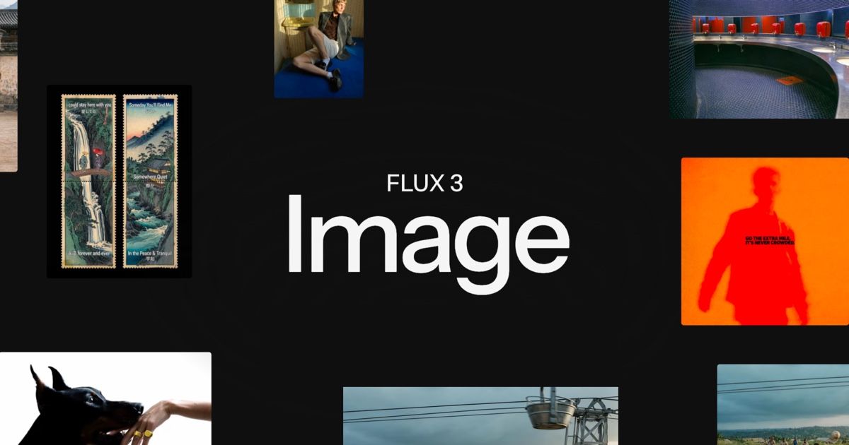 Black Forest Labs FLUX 3 Image share card with product title and control every pixel tagline